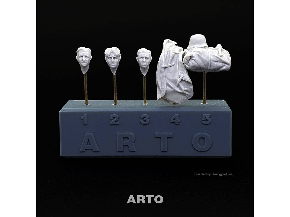 1/35 WW.II ドイツ KS600 サイドカー乗員用頭部w/アクセサリー (頭部3点 + アクセサリー) (タミヤ35384用)