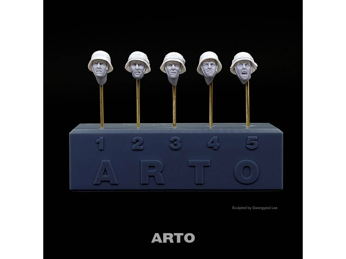 1/35 WW.II ドイツ機関銃チームM42ヘルメット着用頭部 ''戦闘中'' (5点セット) (タミヤ35386用)