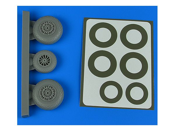 1/48 B-26Kインベーダー初期型ホイール・ダイアモンドトレッド (塗装マスクシール付) (ICM用)