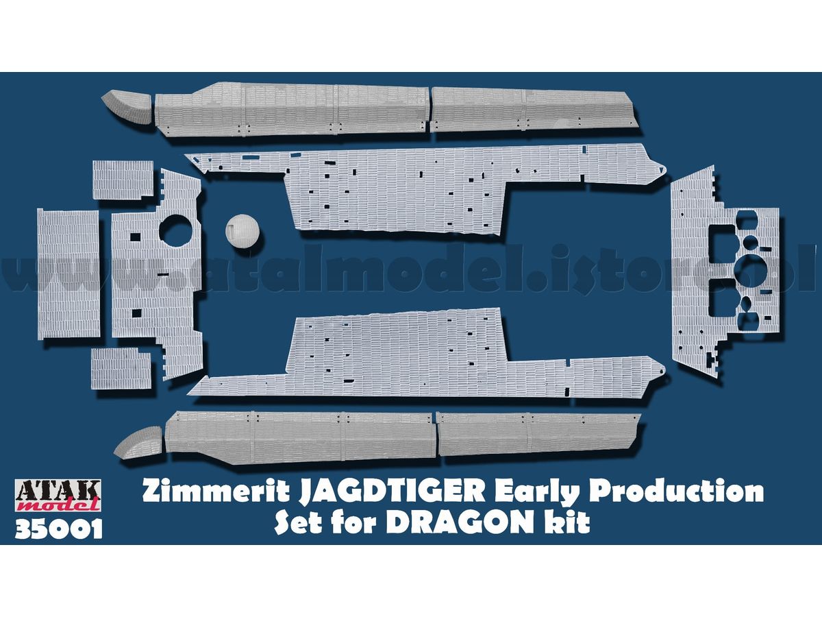 1/35 WWII ドイツ ヤークトタイガー重駆逐戦車 初期生産型用ツィンメリットセット (ドラゴン/ドイツレベル用)