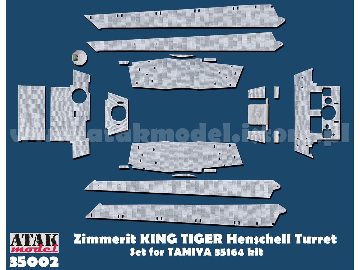 1/35 WWII ドイツ キングタイガー重戦車(ヘンシェル砲塔)用ツィンメリットセット (タミヤ用)