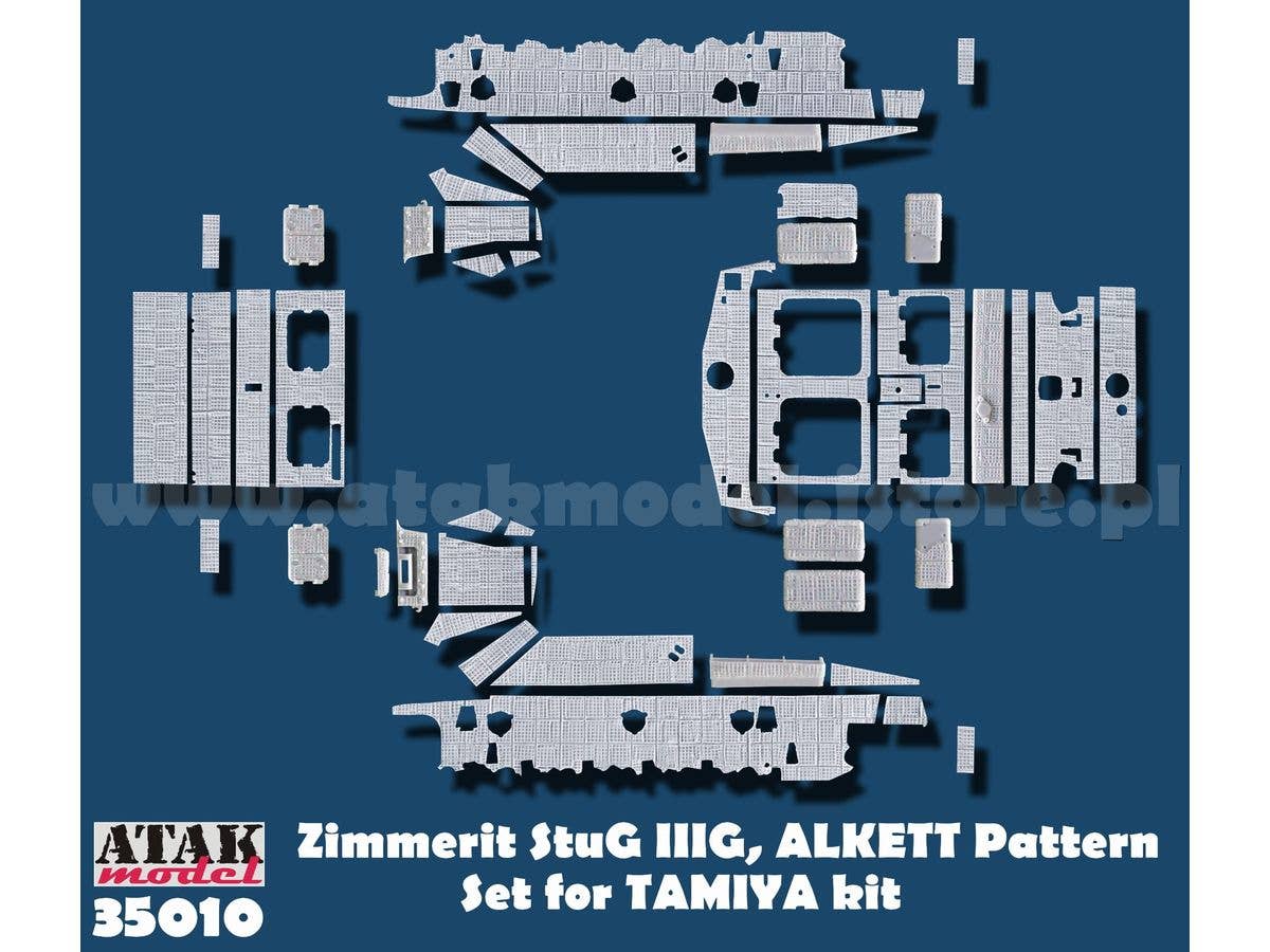 1/35 WWII ドイツ III号突撃砲G型(初期型)アルケット社製用ツィンメリットセット (タミヤ用)