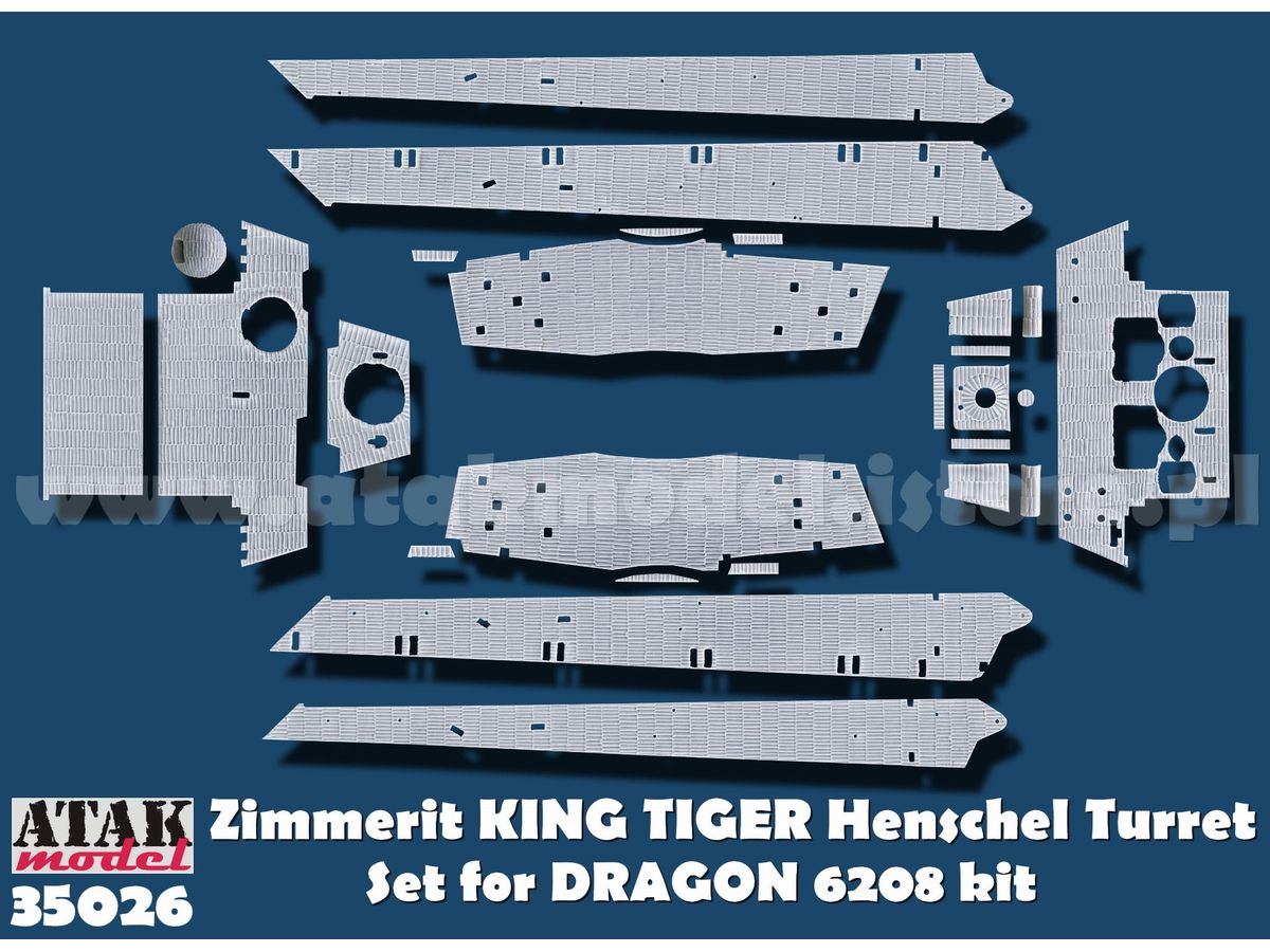 1/35 WWII ドイツ キングタイガー重戦車(ヘンシェル砲塔)用ツィンメリットセット (ドラゴン用)