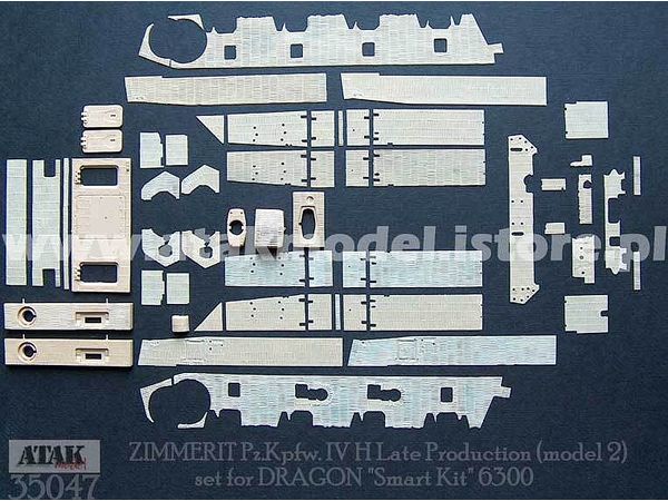 1/35 WWII ドイツ IV号戦車H型 後期生産型用ツィンメリットセット #2 (ドラゴン6300用)