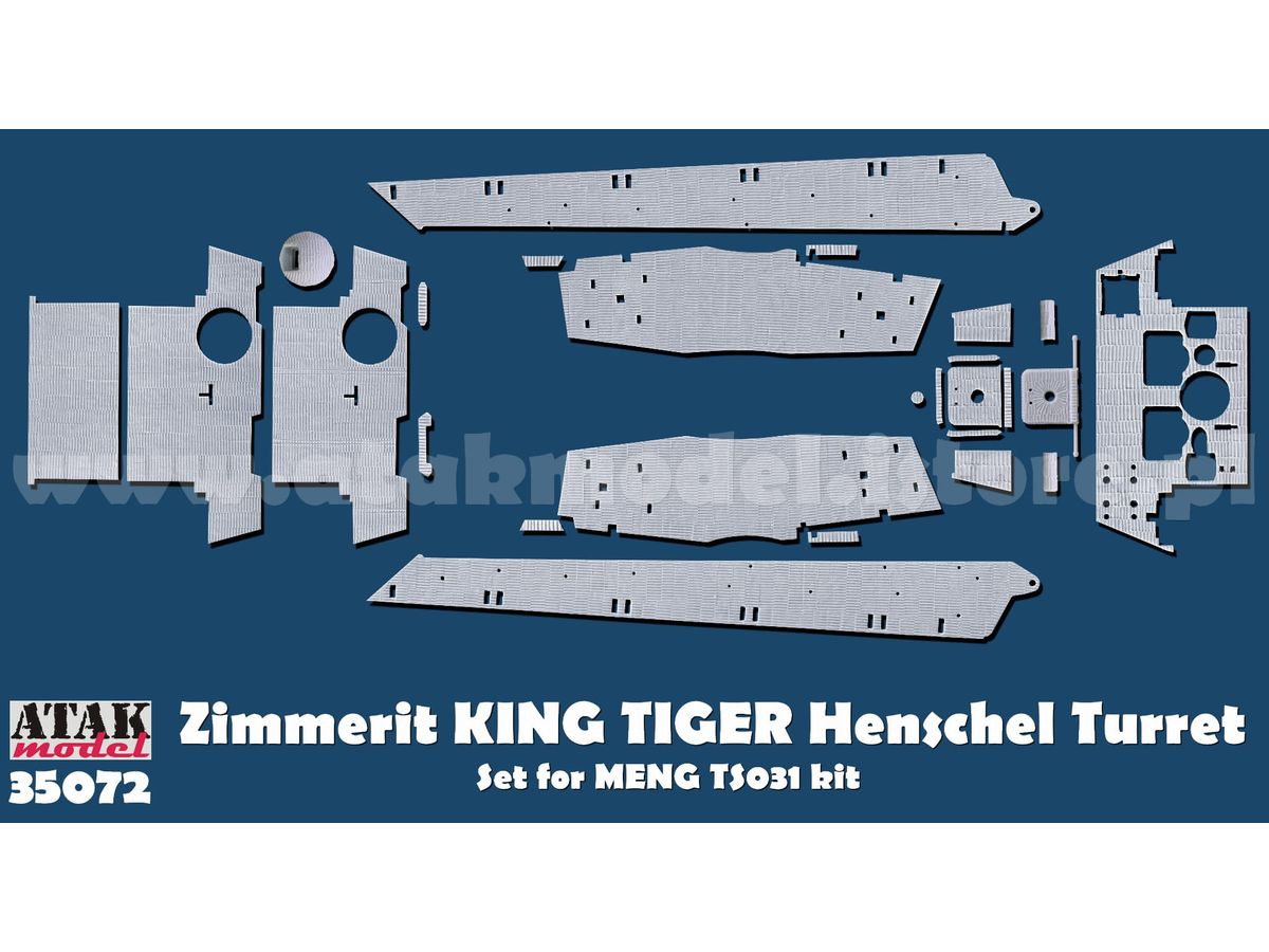 1/35 WWII ドイツ キングタイガー重戦車 ヘンシェル砲塔用ツィンメリットセット (モンモデルTS-031用)