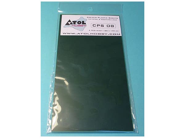 0.8mm プラ板 (緑) 180x100mm 2枚入り
