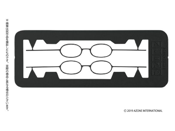 1/12 エッチングオーバルメガネ ブラック