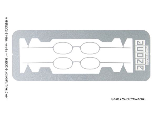 1/12 エッチングオーバルメガネ シルバー