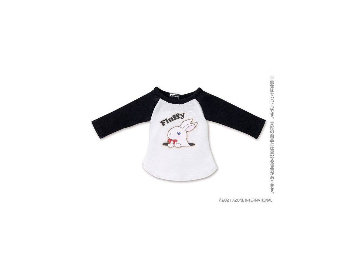 1/6 PNS ふわふわどうぶつラグランTシャツ ブラック x ホワイト