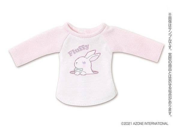1/6 PNS ふわふわどうぶつラグランTシャツ ピンク x ホワイト