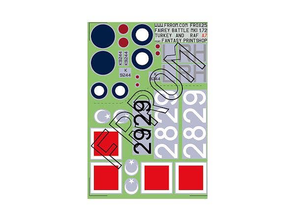 1/72 フェアリー バトル Mk.I イギリス軍・トルコ軍 デカール