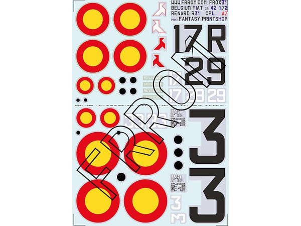 1/72 ベルギー空軍 CR.42/ レナール R-31 デカール