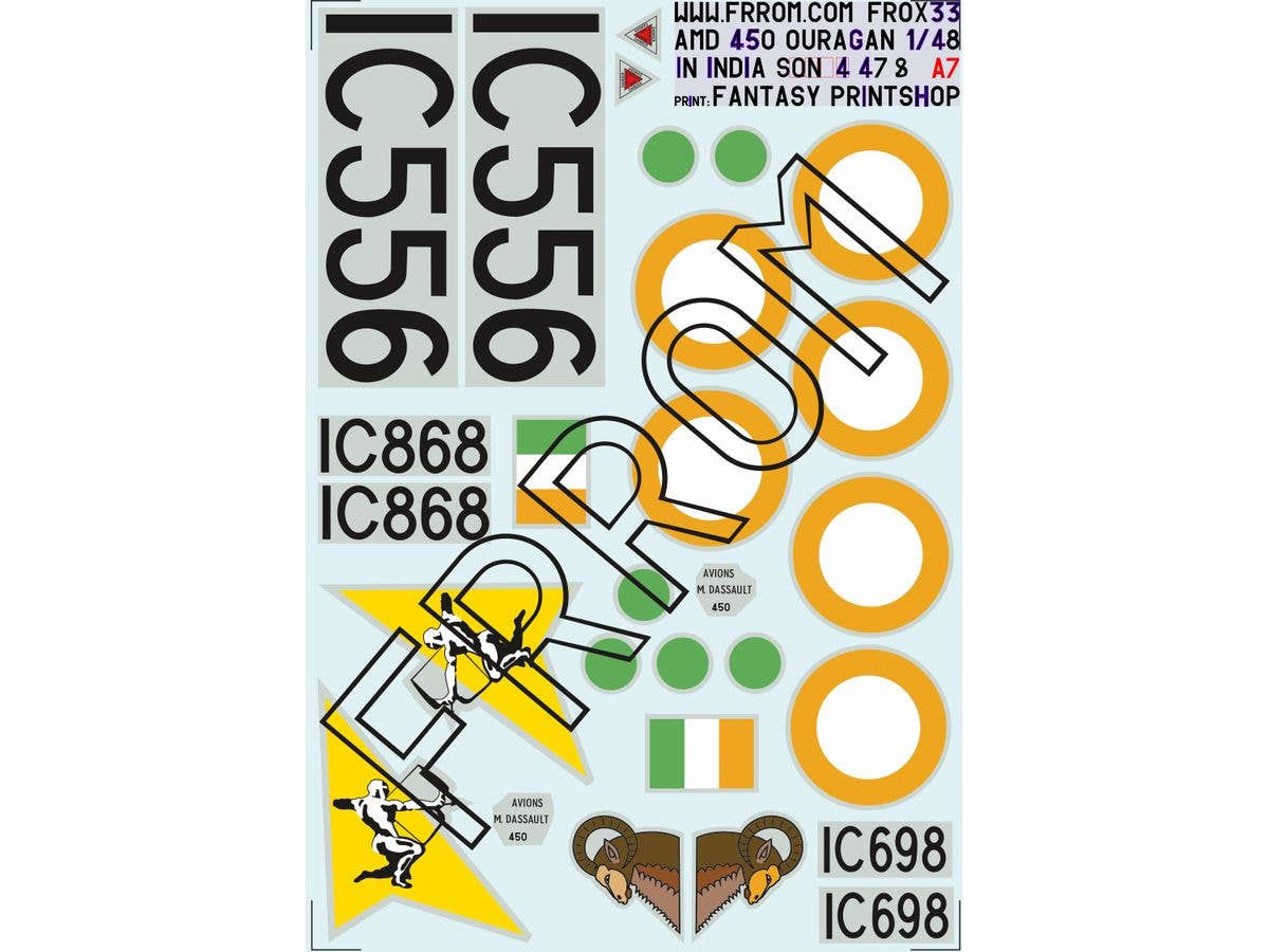 1/48 ダッソー ウーラガン インド空軍デカール