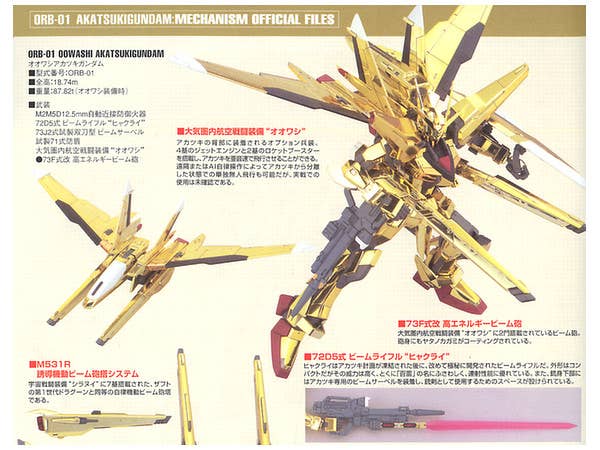 1/100 アカツキガンダム (オオワシパック/シラヌイパック フルセット 