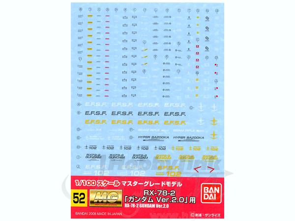 1/100 GD-52 MG RX-78-2 ガンダム Ver.2.0 用
