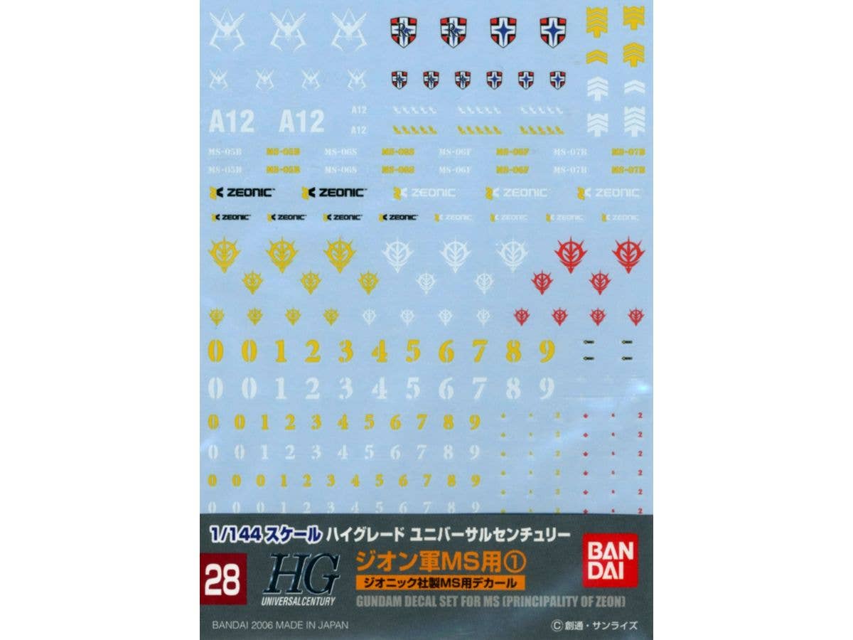 ガンダムデカール No.28 HGUC 汎用 ジオン軍 MS用 1