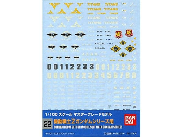 ガンダムデカール No.22 Z ガンダムシリーズ用