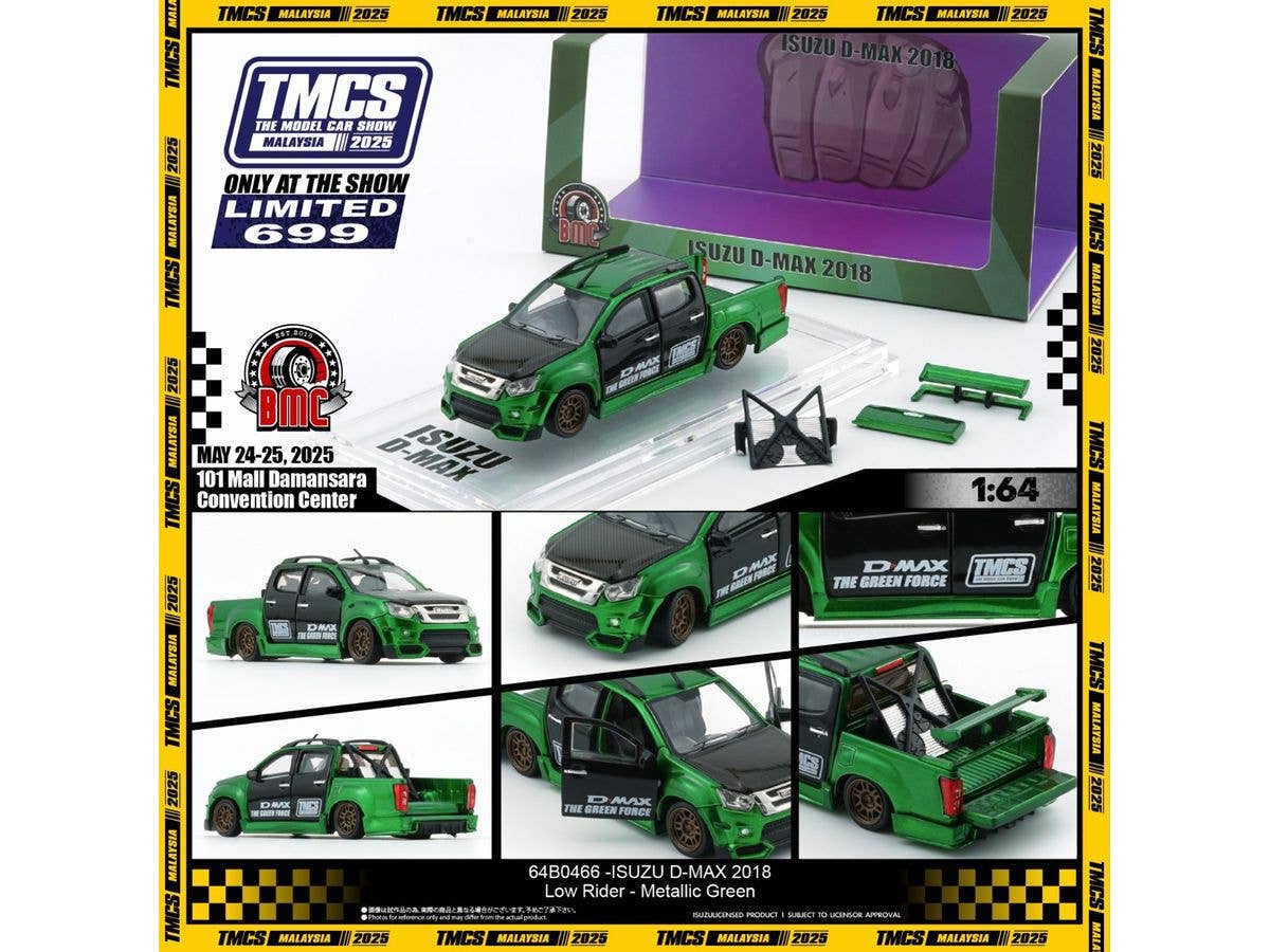 1/64 いすゞ D-Max 2018  ローライダー メタリックグリーン RHD