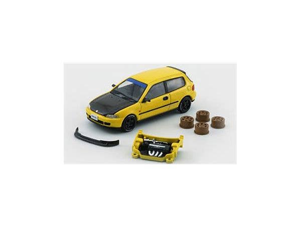 1/64 ホンダ EG6 イエローカーボンボンネット RHD