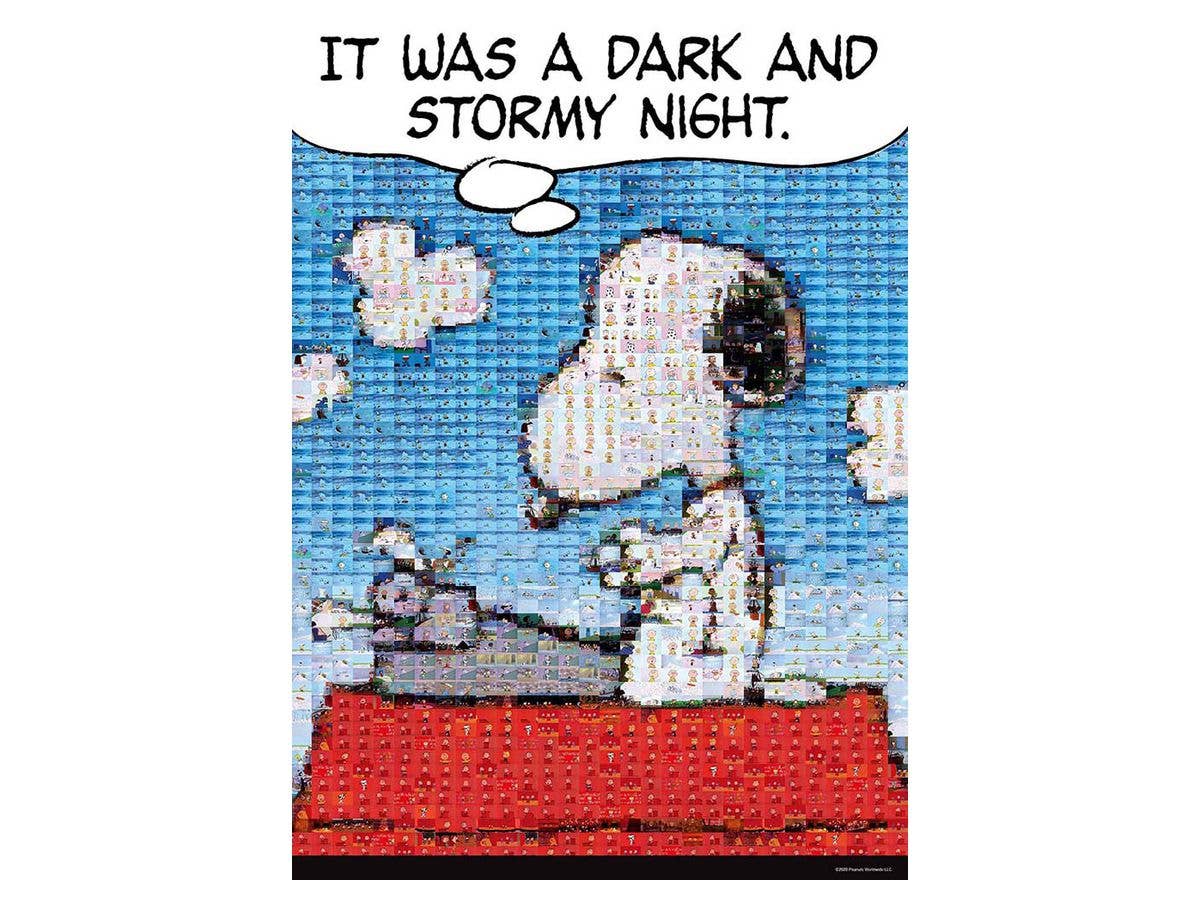 ジグソーパズル: モザイク スヌーピーとタイプライター 600ピース (53cm x 38cm)