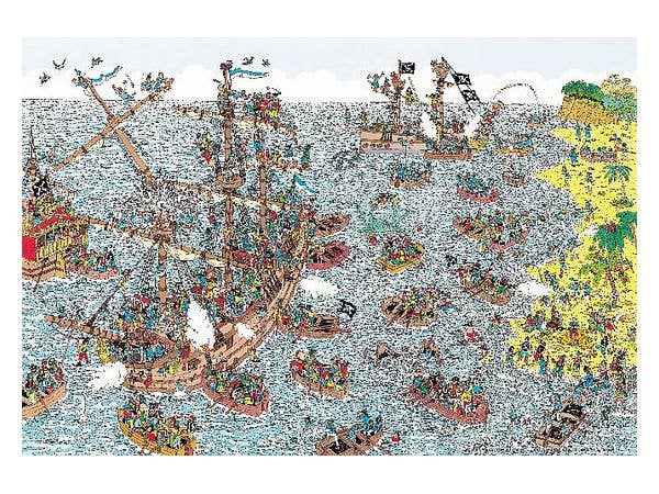 ジグソーパズル: Where's Wally? 海賊は ごきげんな商売 1000MP (38 x 26cm)