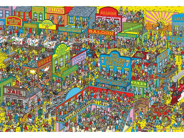 ジグソーパズル: Where's Wally? 荒くれ西部は大騒ぎ 1000マイクロピース (38 x 26cm)