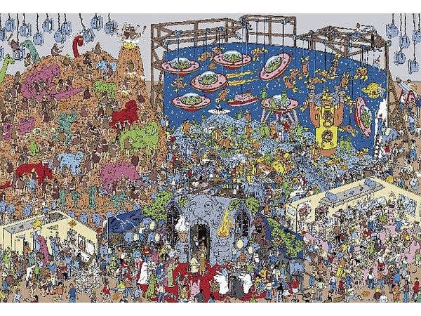 ジグソーパズル ウォーリーをさがせ: Where's Wally? 恐竜、エイリアン､おばけ 1000ピース (72 x 49cm)