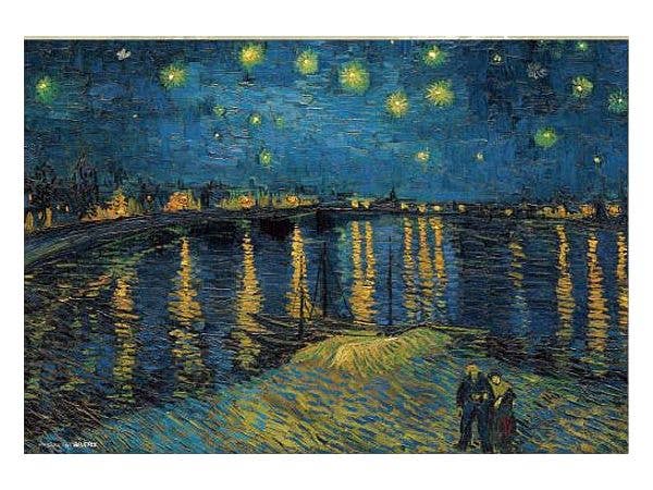ジグソーパズル 名画: ローヌ川の星月夜 1000マイクロピース (38 x 26cm)