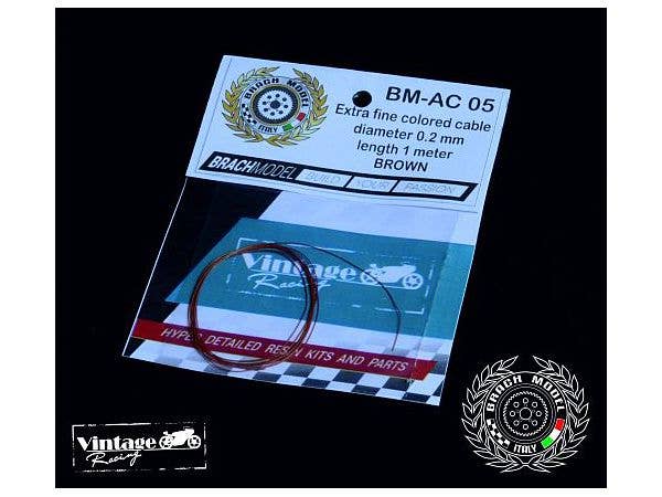 極細カラーケーブル ブラウン (外径0.2mm/長さ1m)