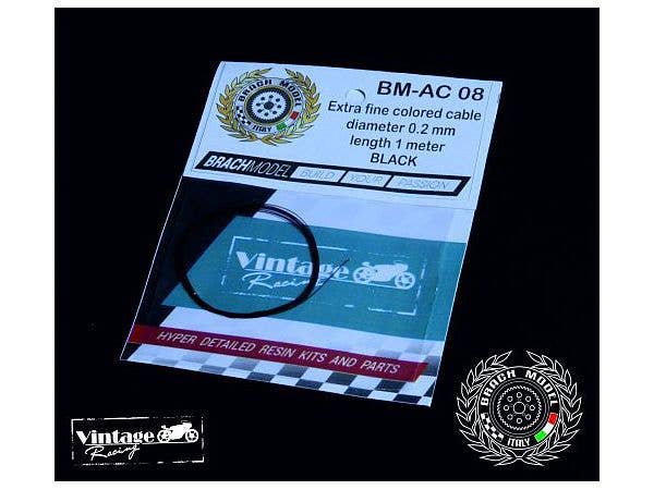 極細カラーケーブル ブラック (外径0.2mm/長さ1m)