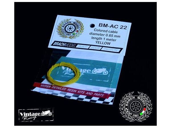 カラーケーブル イエロー (外径0.65mm/長さ1m)