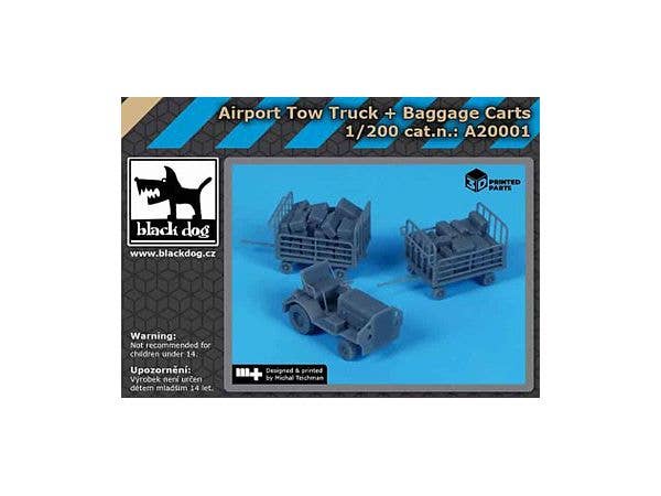 1/200 空港トーイングトラクター & 手荷物運搬カート