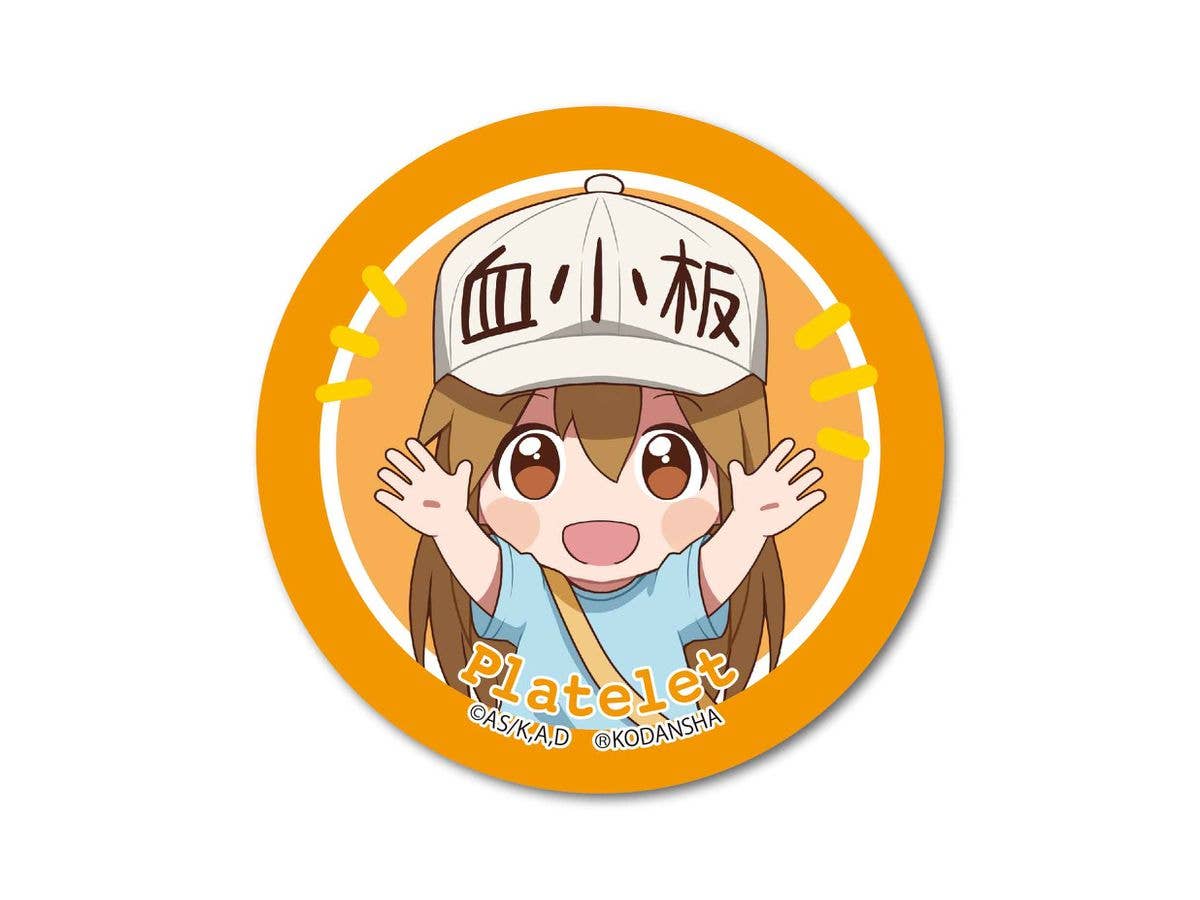 ばんざい缶バッチ はたらく細胞/血小板