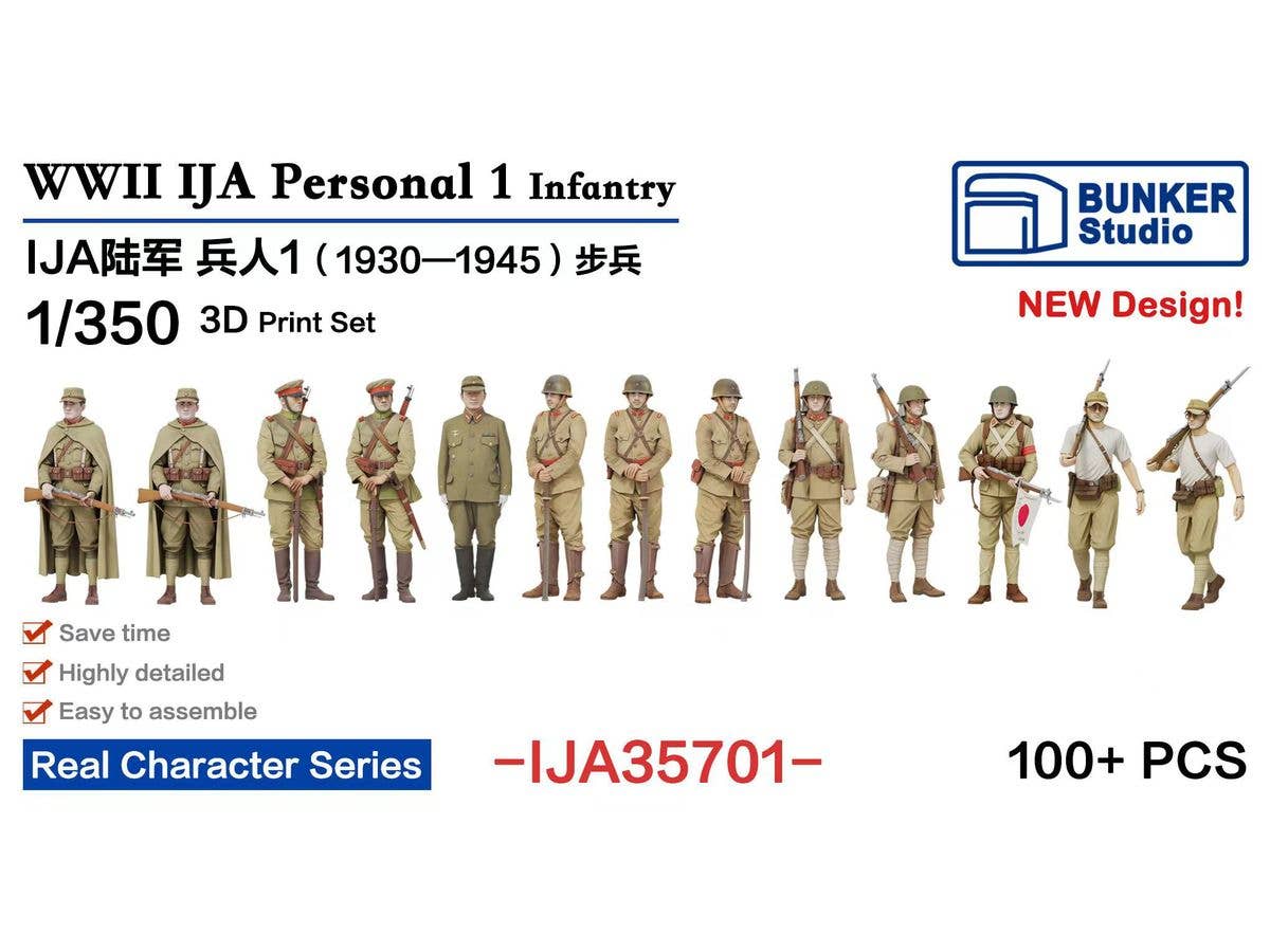 1/350 日本陸軍 フィギュアセット 1 (歩兵 1930 - 1945)