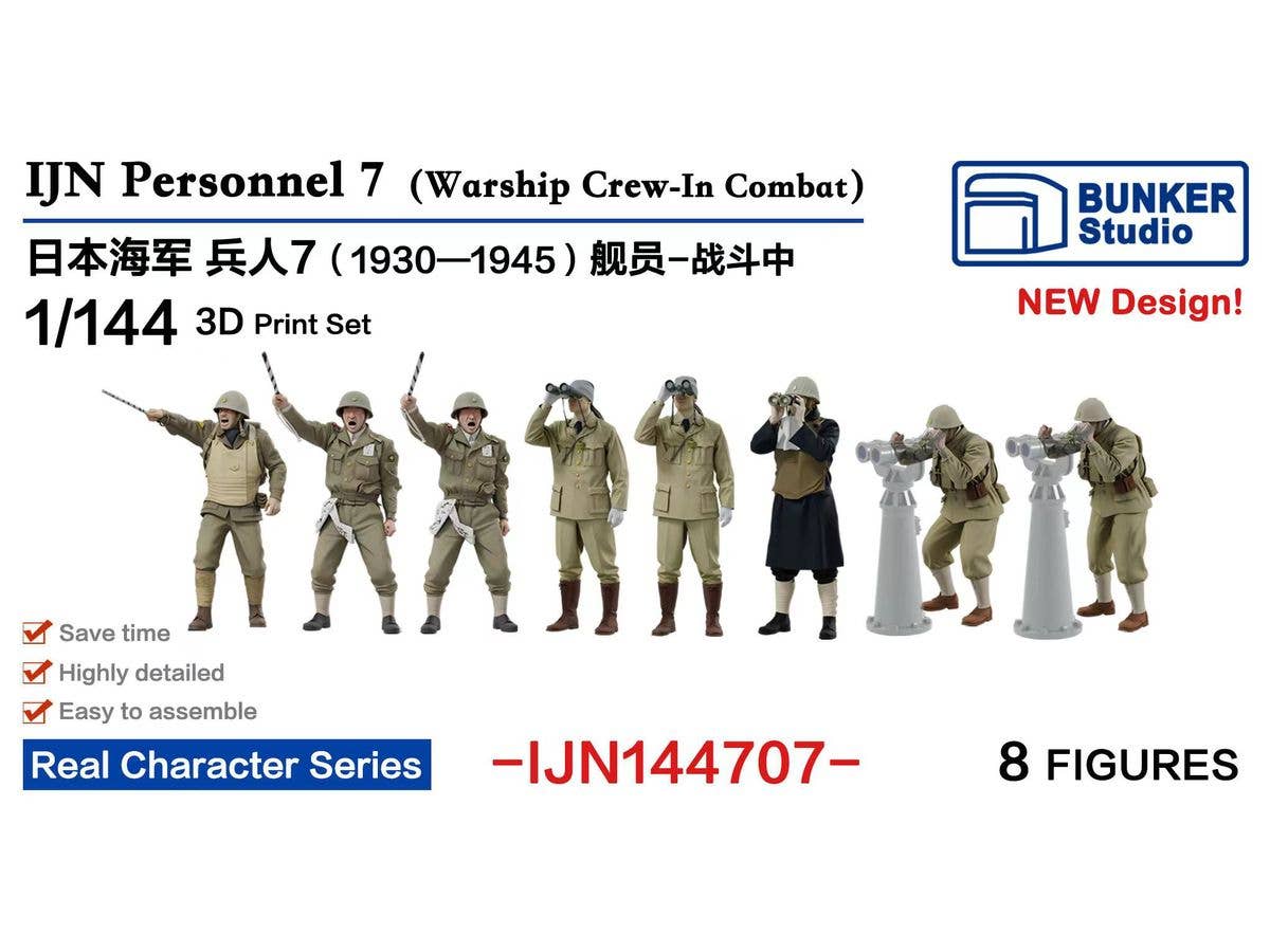 1/144 日本海軍 フィギュアセット 7 (艦船乗組員、戦闘中 1930-1945)