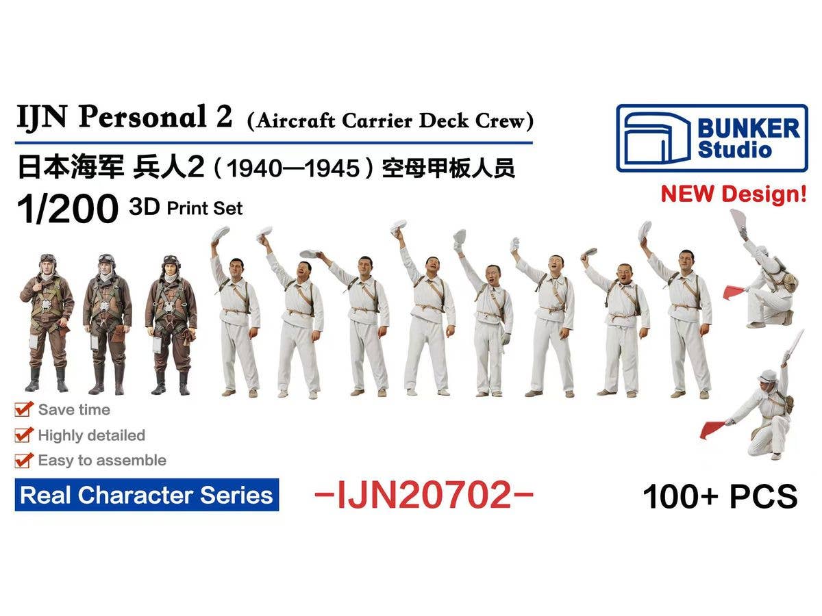 1/200 日本海軍 フィギュアセット 2 (空母甲板人員 1940 - 1945)