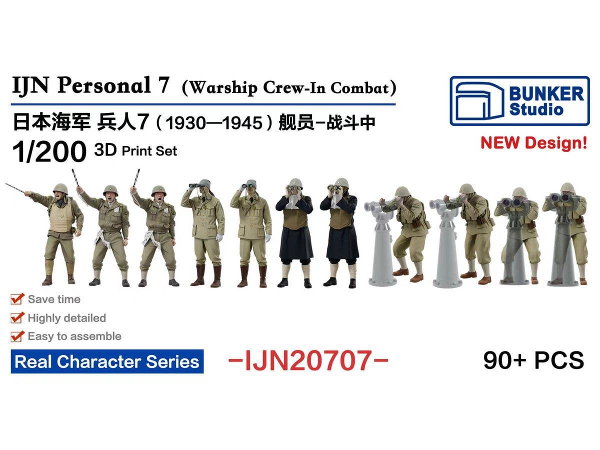 1/200 日本海軍 フィギュアセット 7 (艦船乗組員、戦闘中 1930 - 1945)
