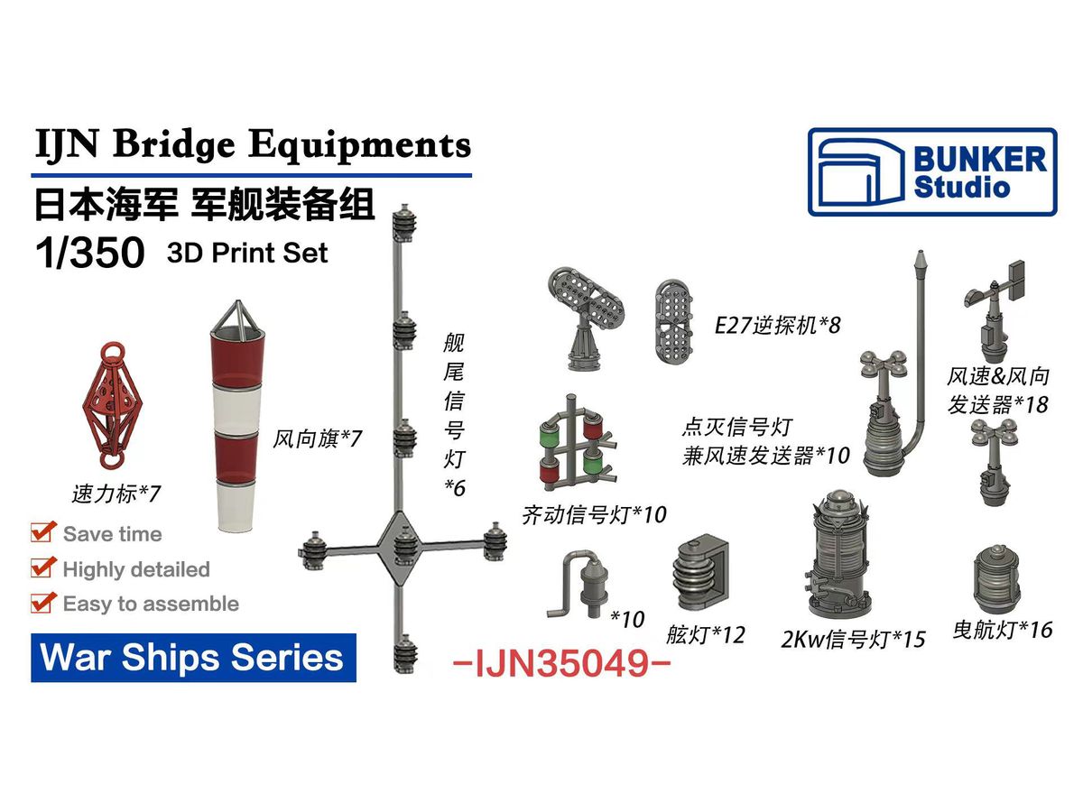 1/350 日本海軍 艦橋装備品セット
