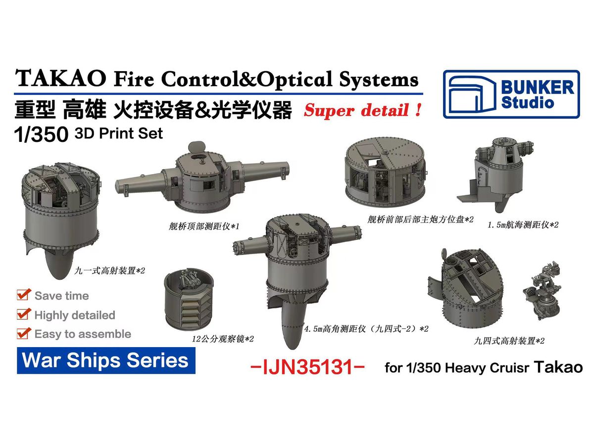 1/350 日本海軍 高雄 火器管制装置 & 光学機器セット