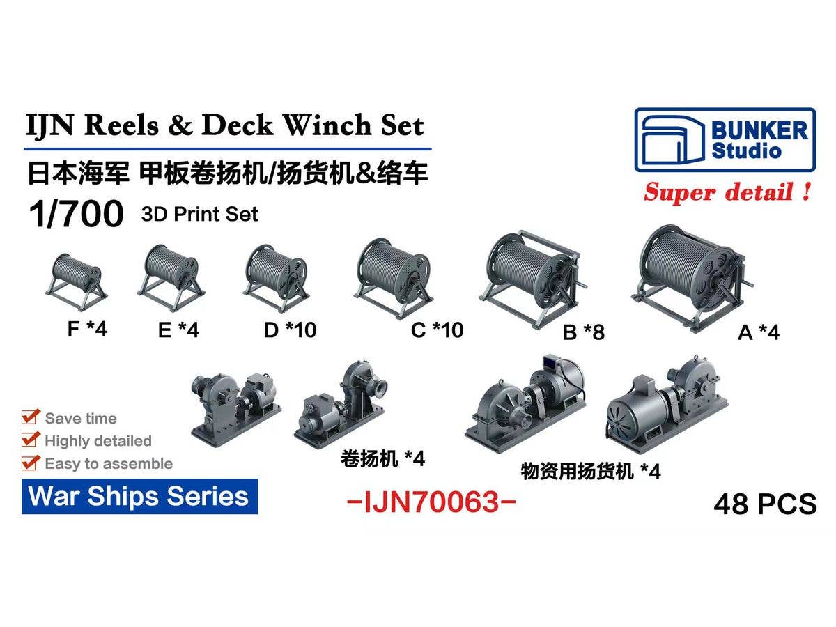 1/700 日本海軍 絡車 & 巻上げ機セット