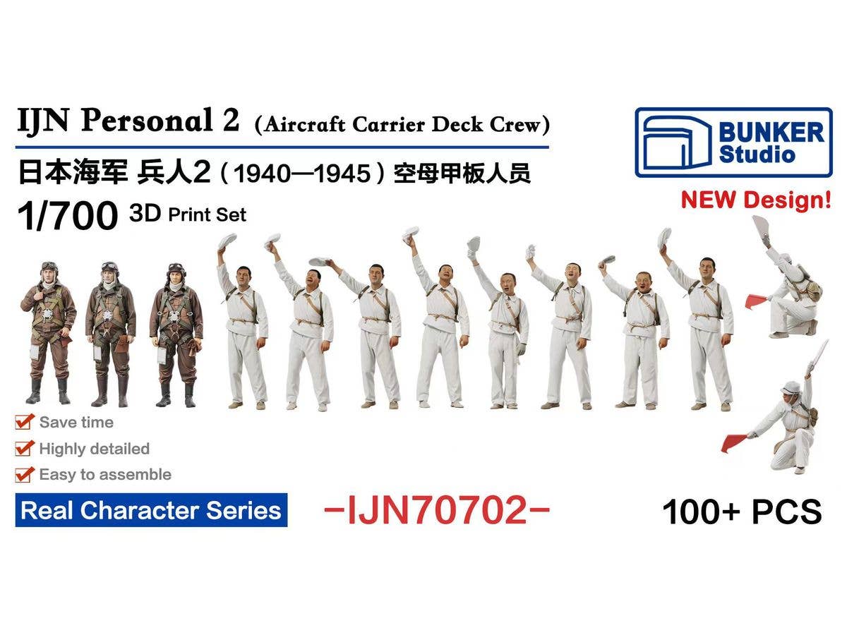 1/700 日本海軍 フィギュアセット 2 (空母甲板人員 1940 - 1945)