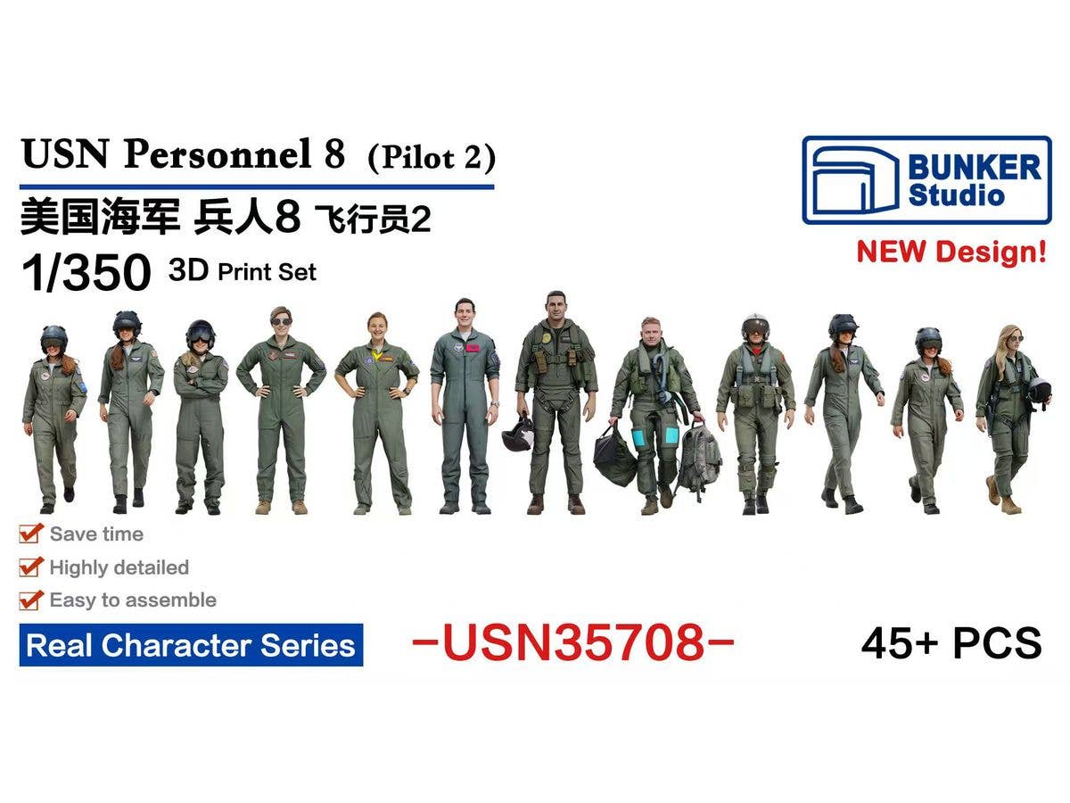 1/350 米海軍 フィギュアセット 8 (パイロット 2)
