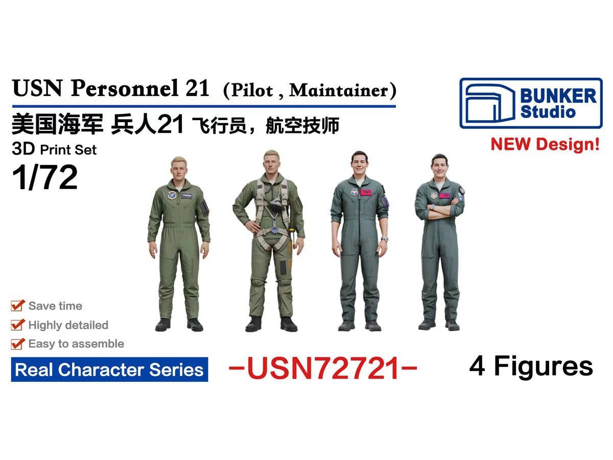 1/72 米海軍 フィギュアセット 21 (パイロット・航空整備士)
