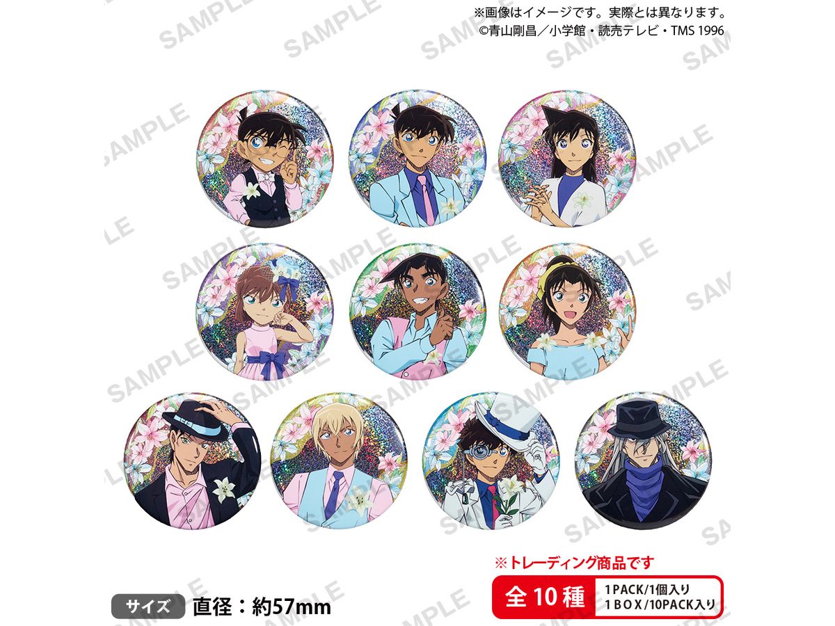 名探偵コナン: トレーディングホログラム缶バッジ ブラウスタイルver. 1Box 10pcs