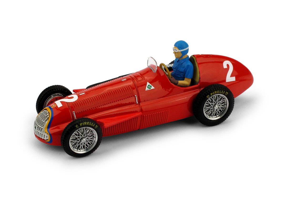 1/43 アルファ・ロメオ 159 1951 年ベルギーGP 優勝 #2 Fangio ドライバーフィギュア付