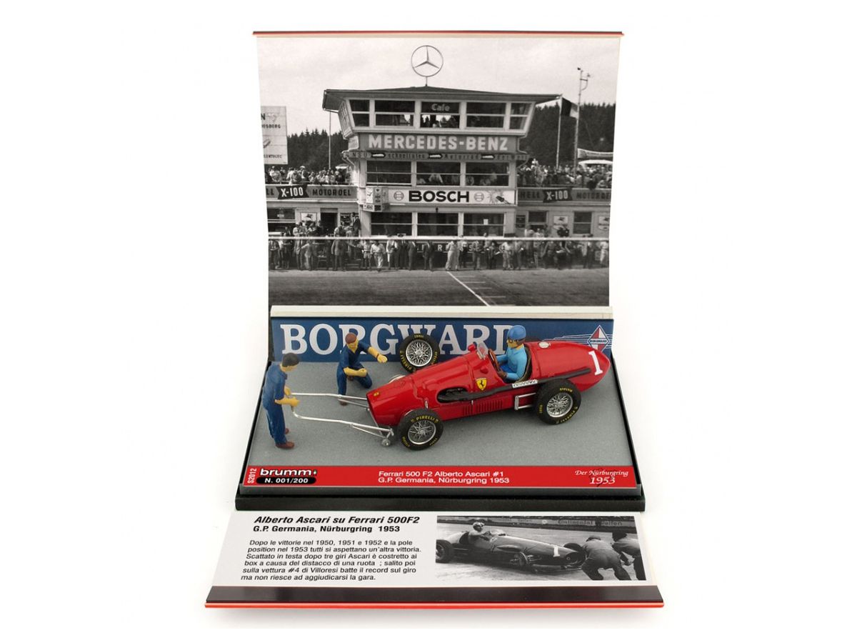 1/43 フェラーリ 500 F2 1953年 ニュルブルクリンクGP #1 A.Ascari ドライバーフィギュア付