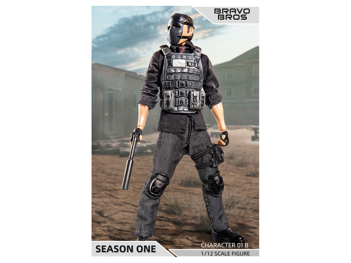 1/12 傭兵01B アクションフィギュア(黒)