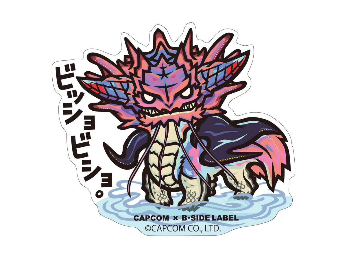 CAPCOM x B-SIDE LABELステッカー モンスターハンター ビッショビショ。