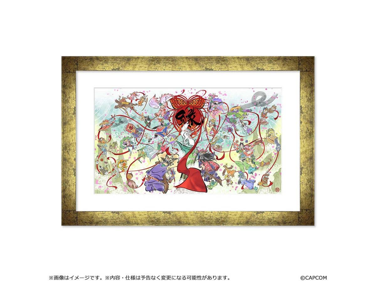 大神: 大神20周年記念アート 額装付きキャラファイングラフ