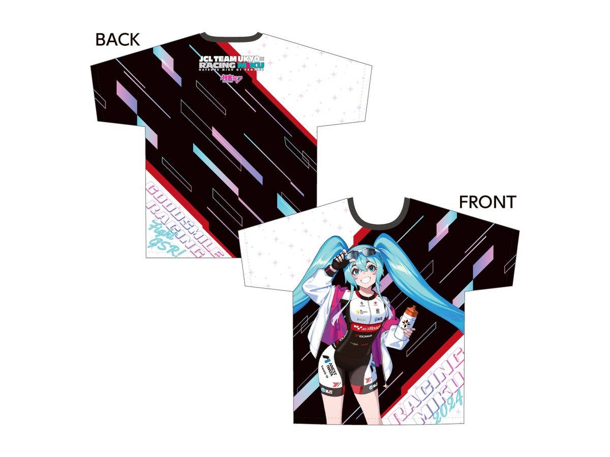 初音ミク GT プロジェクト レーシングミク 2024 JCL TEAM UKYO 応援Ver. フルグラフィックTシャツ (Lサイズ)